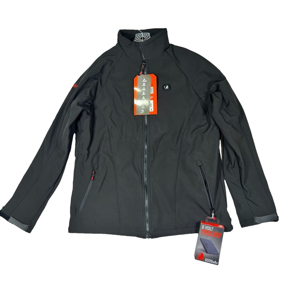 ActionHeat Heated Softshell Jacket Mens XL Black USB Battery Powered Coat